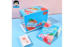 cube gummy peach